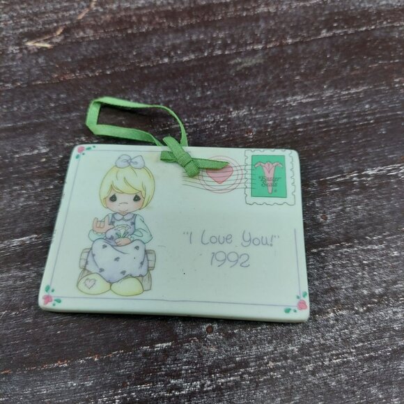 Vintage Precious Moments "I Love You" 1992 Easter Seals Collectible Ceramic Orna - Picture 4 of 6